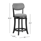 Tabouret de comptoir pivotant noir et gris ardoise - À l'unité
