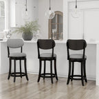 Tabouret de comptoir pivotant noir et gris ardoise - À l'unité