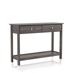 Console rustique grise à 2 tiroirs pour canapé