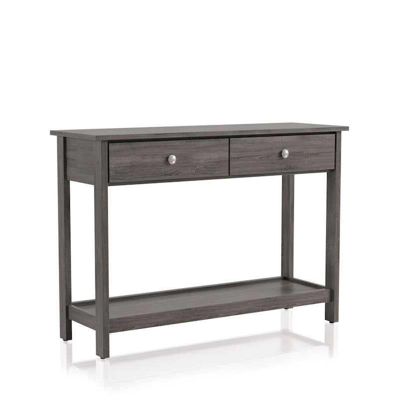 Console rustique grise à 2 tiroirs pour canapé