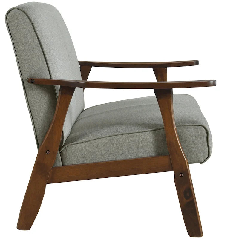 Causeuse en lin moderne du milieu du siècle, 2 places – Gris chaud / Gris foncé / Gris clair / Rouge / Gris anthracite