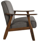 Causeuse en lin moderne du milieu du siècle, 2 places – Gris chaud / Gris foncé / Gris clair / Rouge / Gris anthracite
