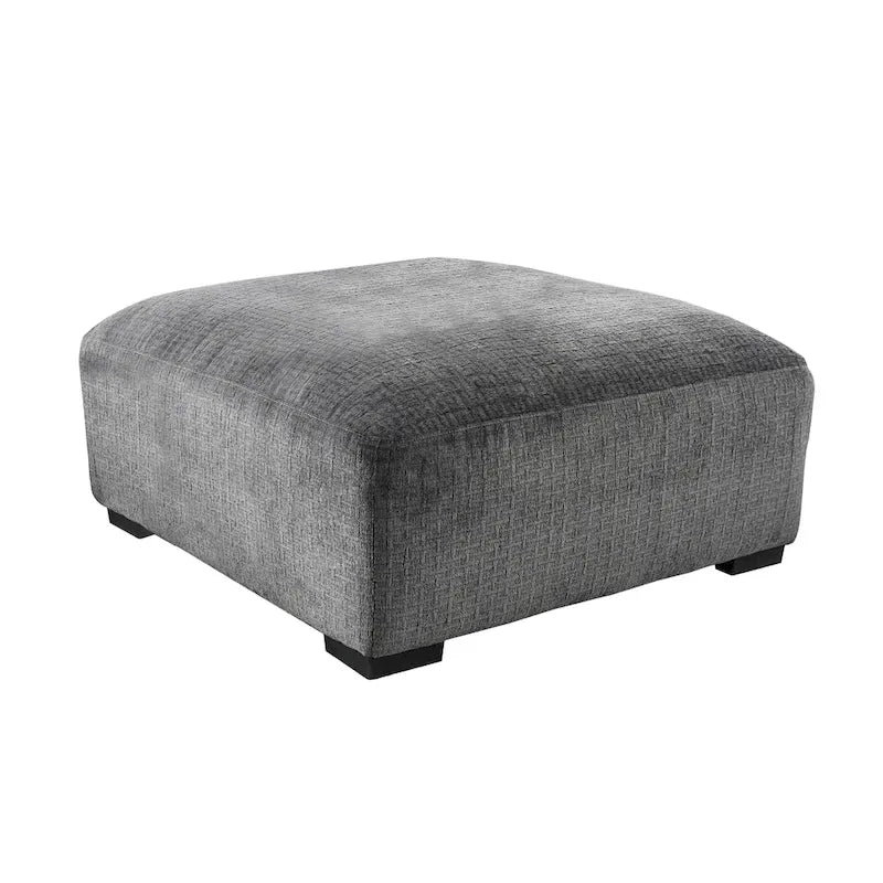 Pouf de cocktail en chenille gris/beige – 2 places