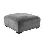Pouf de cocktail en chenille gris/beige – 2 places