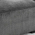 Pouf de cocktail en chenille gris/beige – 2 places