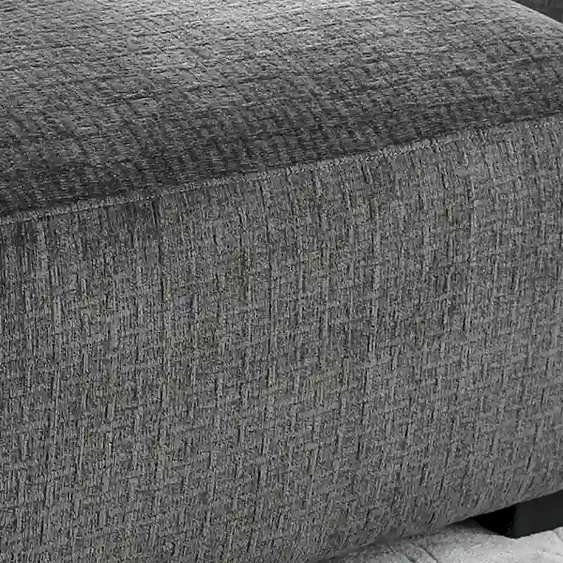 Pouf de cocktail en chenille gris/beige – 2 places