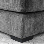 Pouf de cocktail en chenille gris/beige – 2 places
