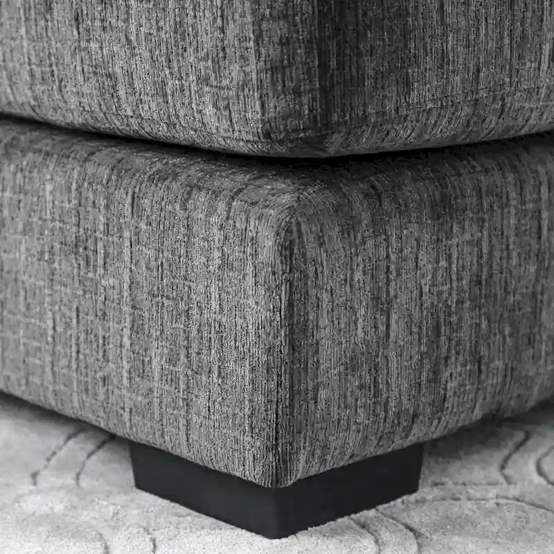 Pouf de cocktail en chenille gris/beige – 2 places