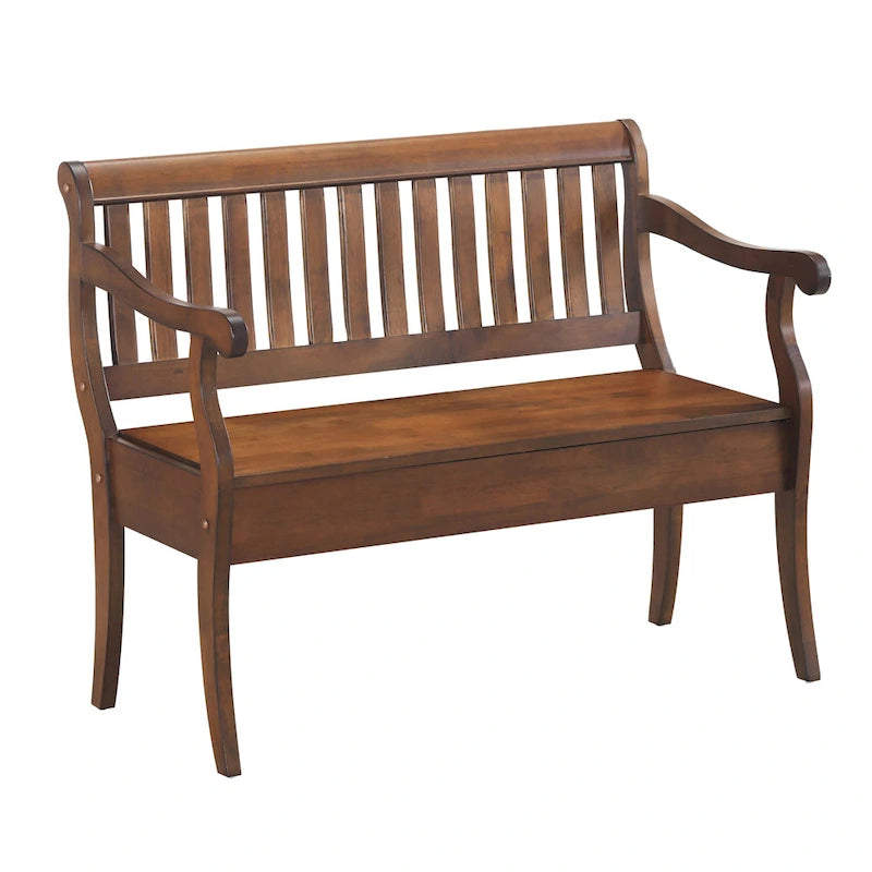 Banc de rangement à lattes 2 places Elm / Noir antique