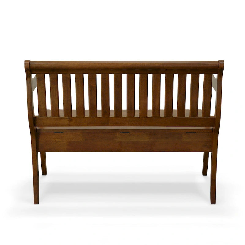Banc de rangement à lattes 2 places Elm / Noir antique