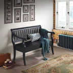 Banc de rangement à lattes 2 places Elm / Noir antique