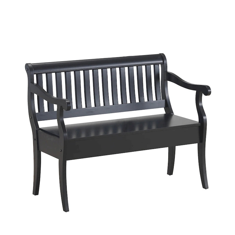 Banc de rangement à lattes 2 places Elm / Noir antique