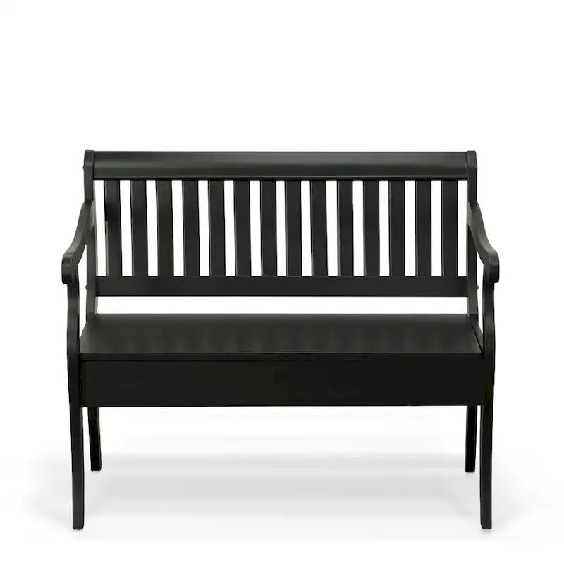 Banc de rangement à lattes 2 places Elm / Noir antique
