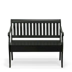 Banc de rangement à lattes 2 places Elm / Noir antique