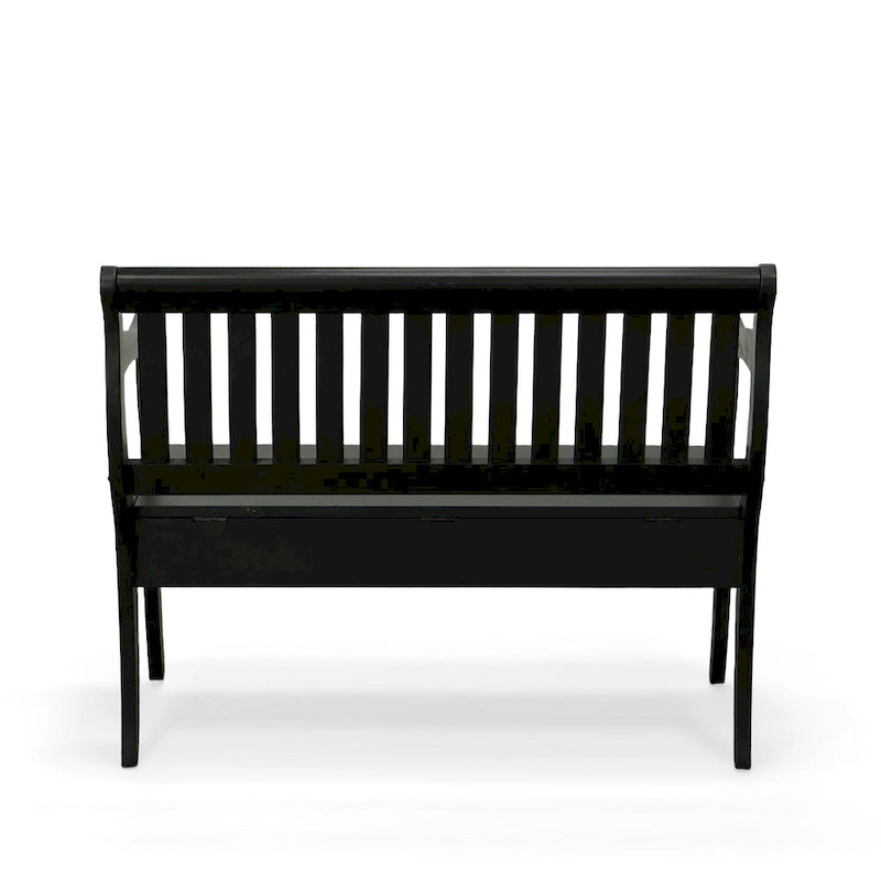 Banc de rangement à lattes 2 places Elm / Noir antique