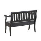 Banc de rangement à lattes 2 places Elm / Noir antique