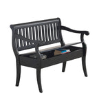 Banc de rangement à lattes 2 places Elm / Noir antique