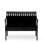 Banc de rangement à lattes 2 places Elm / Noir antique