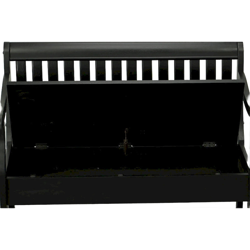 Banc de rangement à lattes 2 places Elm / Noir antique