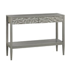Console de table gris anthracite / blanc / bleu nuit avec tiroirs — Style contemporain, assemblage par 1 personne
