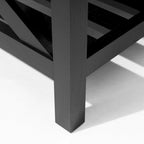 Table basse de style ferme avec étagère de rangement – Gris délavé / Noir / Blanc marron, 2 à 4 places