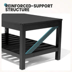 Table basse de style ferme avec étagère de rangement – Gris délavé / Noir / Blanc marron, 2 à 4 places
