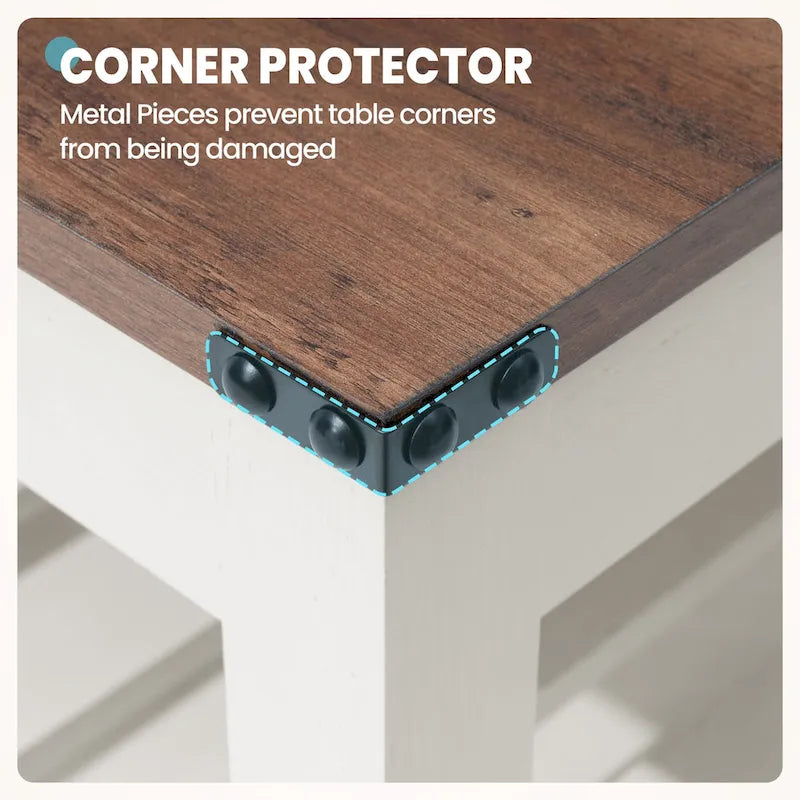 Table basse de style ferme avec étagère de rangement – Gris délavé / Noir / Blanc marron, 2 à 4 places
