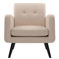 Fauteuil d'appoint capitonné – Beige / Bleu / Gris | Siège unique