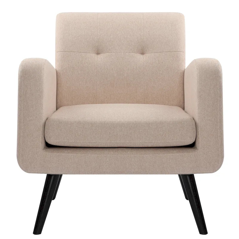 Fauteuil d'appoint capitonné – Beige / Bleu / Gris | Siège unique