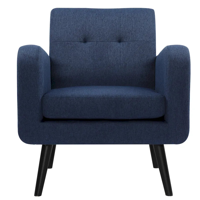 Fauteuil d'appoint capitonné – Beige / Bleu / Gris | Siège unique