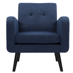 Fauteuil d'appoint capitonné – Beige / Bleu / Gris | Siège unique