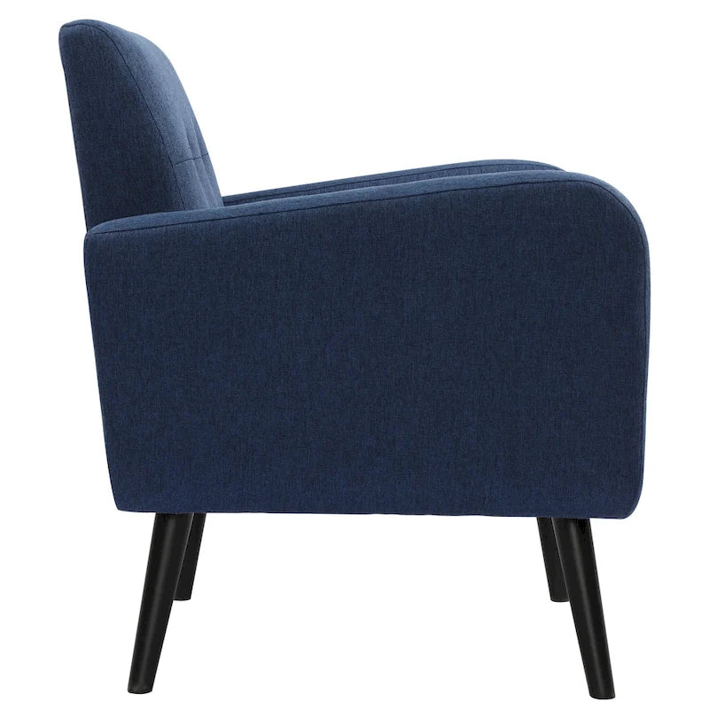 Fauteuil d'appoint capitonné – Beige / Bleu / Gris | Siège unique
