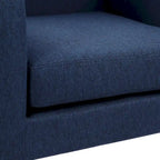 Fauteuil d'appoint capitonné – Beige / Bleu / Gris | Siège unique