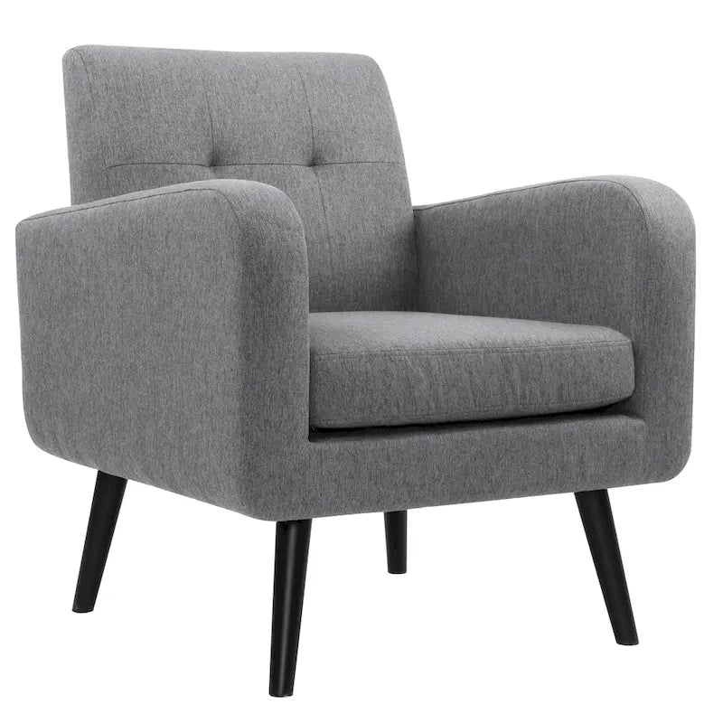 Fauteuil d'appoint capitonné – Beige / Bleu / Gris | Siège unique