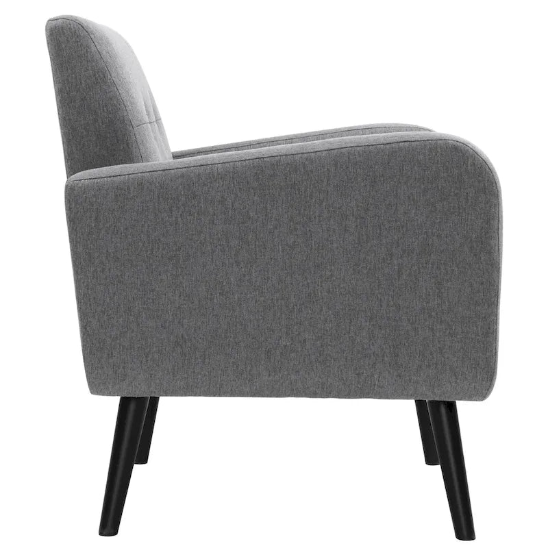 Fauteuil d'appoint capitonné – Beige / Bleu / Gris | Siège unique