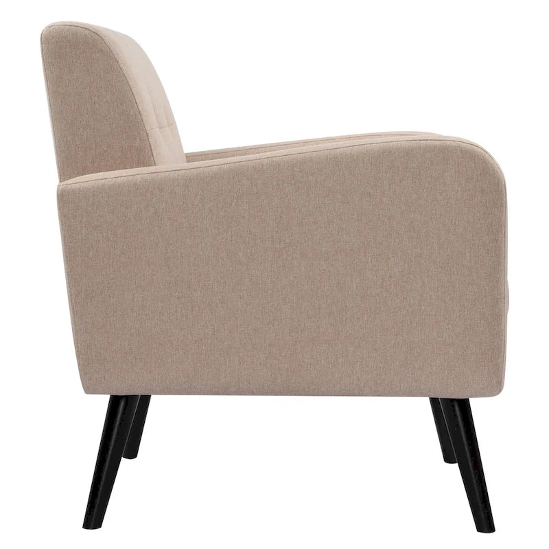 Fauteuil d'appoint capitonné – Beige / Bleu / Gris | Siège unique