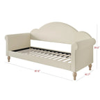 Lit de repos double rembourré gris/beige/noir – Accoudoirs roulés, une place