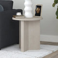 Table d'appoint ronde à base en X, 50,8 cm de large – Blanc aulne / Grain noir / Chêne gris / Brun aulne