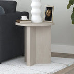 Table d'appoint ronde à base en X, 50,8 cm de large – Blanc aulne / Grain noir / Chêne gris / Brun aulne