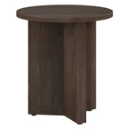 Table d'appoint ronde à base en X, 50,8 cm de large – Blanc aulne / Grain noir / Chêne gris / Brun aulne