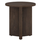Table d'appoint ronde à base en X, 50,8 cm de large – Blanc aulne / Grain noir / Chêne gris / Brun aulne