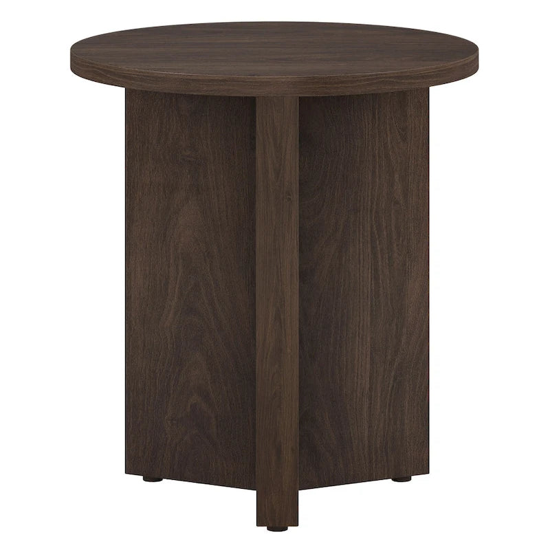 Table d'appoint ronde à base en X, 50,8 cm de large – Blanc aulne / Grain noir / Chêne gris / Brun aulne