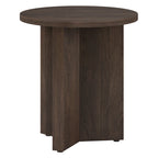 Table d'appoint ronde à base en X, 50,8 cm de large – Blanc aulne / Grain noir / Chêne gris / Brun aulne