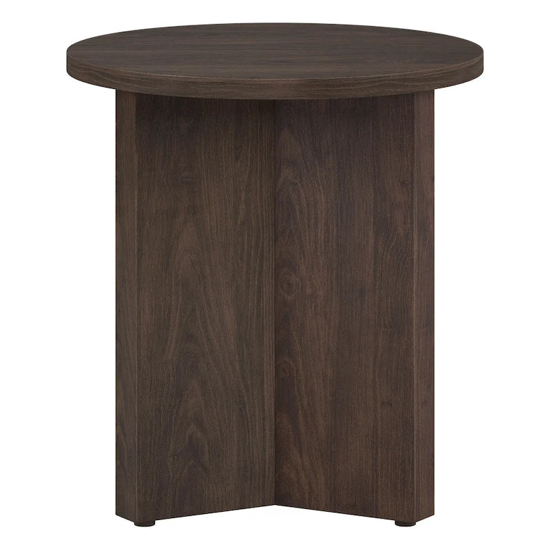 Table d'appoint ronde à base en X, 50,8 cm de large – Blanc aulne / Grain noir / Chêne gris / Brun aulne
