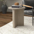 Table d'appoint ronde à base en X, 50,8 cm de large – Blanc aulne / Grain noir / Chêne gris / Brun aulne