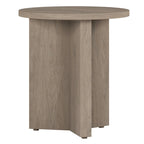 Table d'appoint ronde à base en X, 50,8 cm de large – Blanc aulne / Grain noir / Chêne gris / Brun aulne
