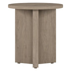 Table d'appoint ronde à base en X, 50,8 cm de large – Blanc aulne / Grain noir / Chêne gris / Brun aulne