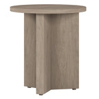 Table d'appoint ronde à base en X, 50,8 cm de large – Blanc aulne / Grain noir / Chêne gris / Brun aulne