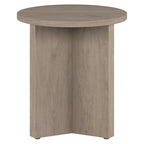Table d'appoint ronde à base en X, 50,8 cm de large – Blanc aulne / Grain noir / Chêne gris / Brun aulne