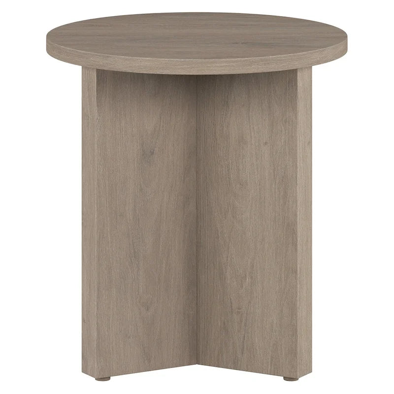 Table d'appoint ronde à base en X, 50,8 cm de large – Blanc aulne / Grain noir / Chêne gris / Brun aulne